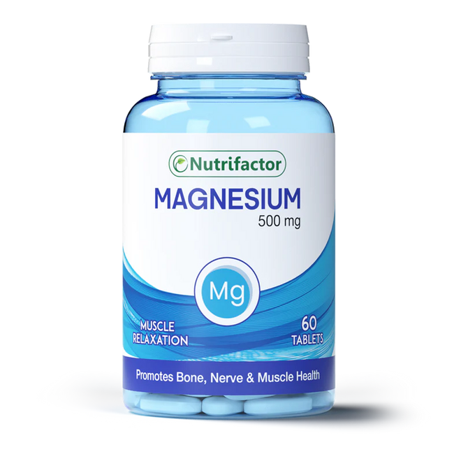 Nutrifactor Magnesium Tablets 500mg (1 Bottle = 60 Tablets) Hover Image
