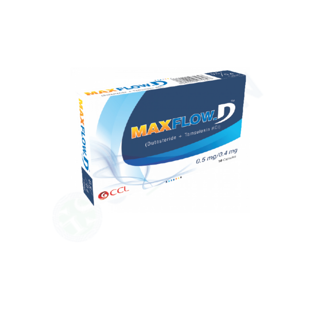 Maxflow-D Capsules 0.5mg/0.4mg (1 Box = 4 Strips) (1 Strip = 5 Capsules) Hover Image