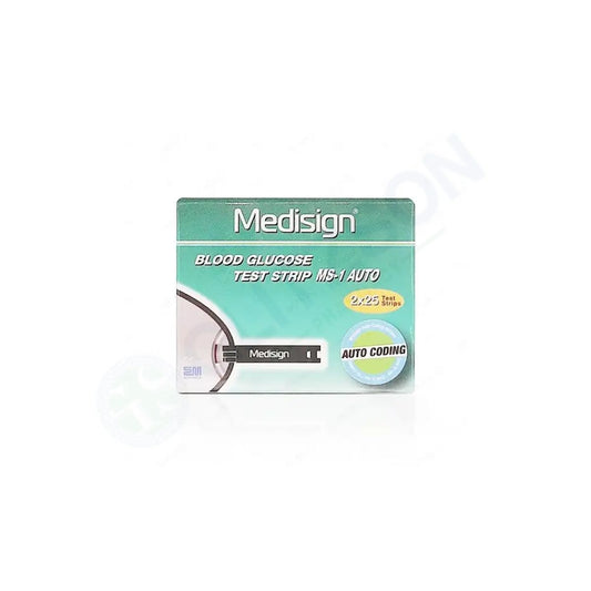 Medisign Blood Glucose Test Strips MS-1 Auto (Box = 50 Test Strips)