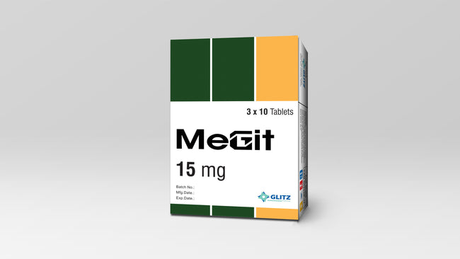 MEGIT 15MG TABLET(1 BOX=1 STRIP)(1 STRIP=10 TABLETS) Hover Image