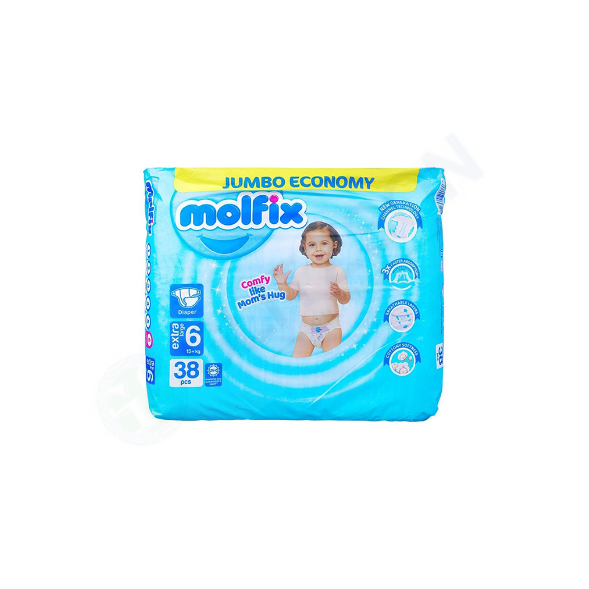 Molfix Baby Diapers Jumbo Pack Extra Large Size 6 38Pcs