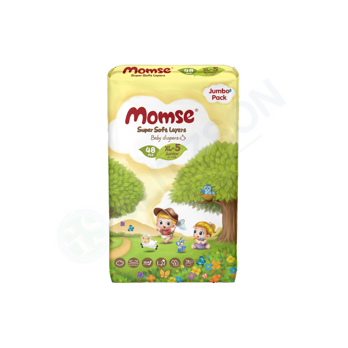 Momse Baby Diapers Jumbo Pack X-Large size 5 48Pcs