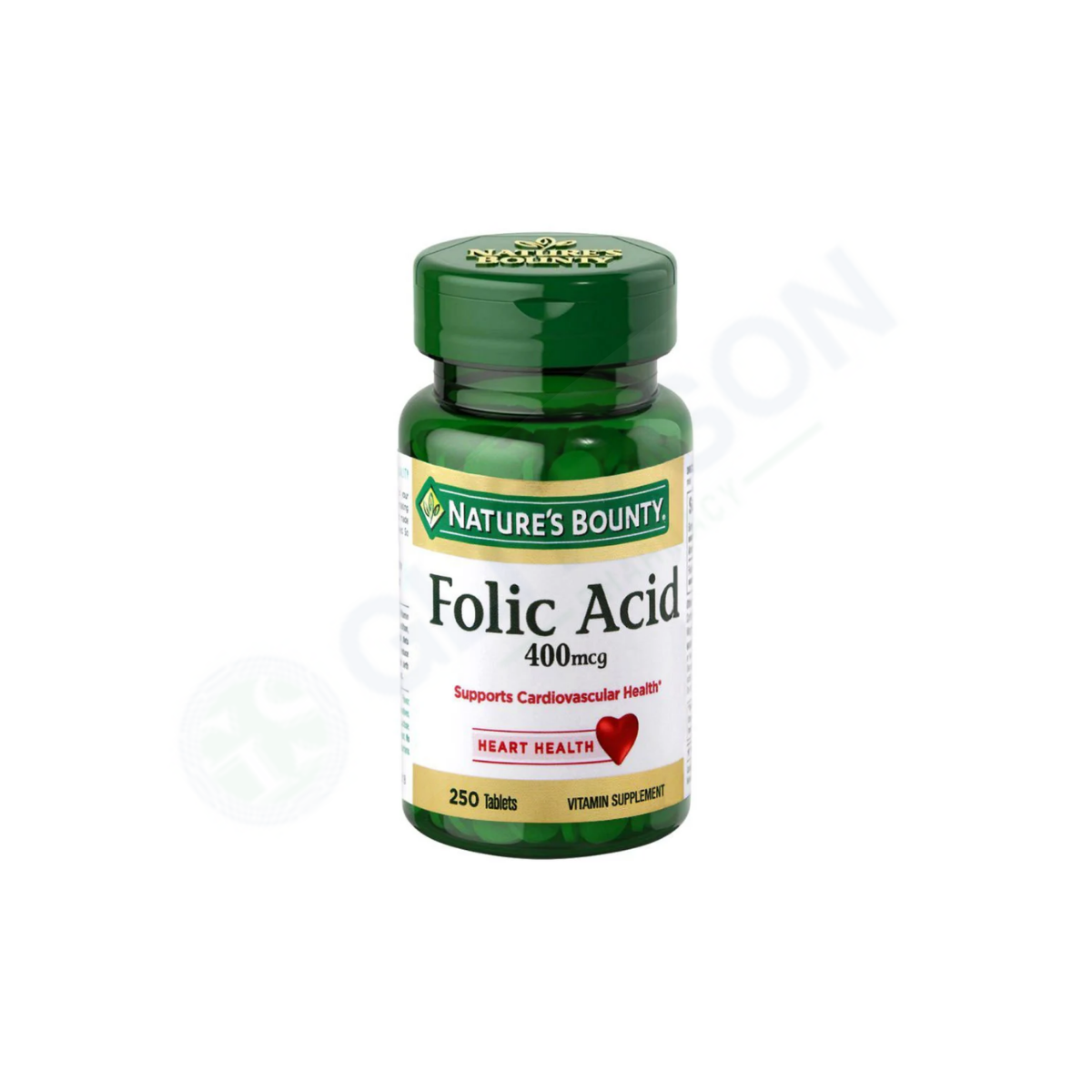 Natures Bounty Folic Acid Tablets 400mcg (1 Bottle = 250 Tablets)