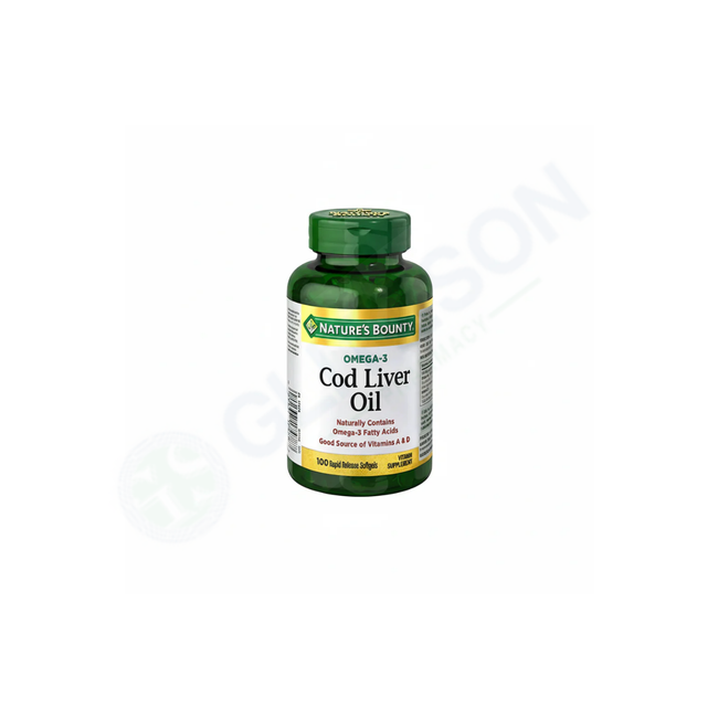 Natures Bounty Omega-3 Cod Liver Oil Softgels Hover Image