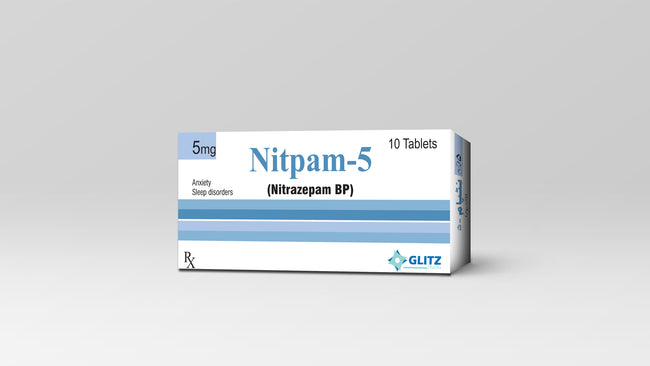 NITPAM 5MG TABLET(1BOX=1 STRIP)(1 STRIP=10 TABLETS) Hover Image