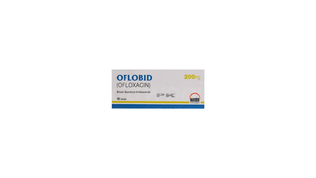 Oflobid Tablets 200mg (1 Box = 1 Strip)(1 Strip = 10 Tablets Hover Image