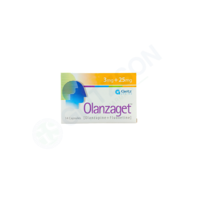 OLANZAGET TAB 3mg/25mg (1 Box = 2 Strips) (1 Strip = 7 TAB) Specification Hover Image
