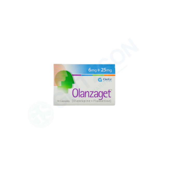 Olanzaget Tablets 6mg/25mg (1 Box = 2 Strips) (1 Strip = 7 Tablets Hover Image