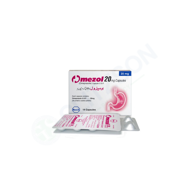 Omezol Capsules 20mg (1 Strip = 7 Capsules) Hover Image