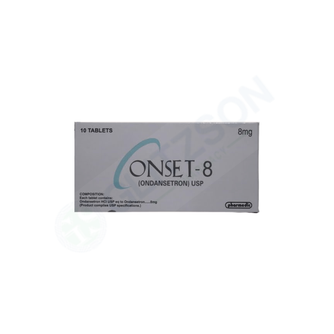 Onset Tablets 8mg (1 Box = 1 Strip)(1 Strip = 10 Tablets) Hover Image