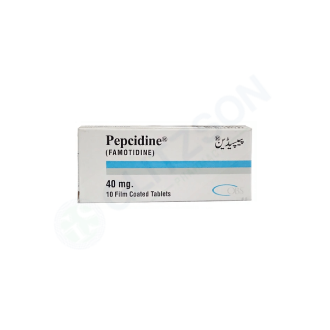Pepcidine Tablets 40mg (1 Box = 1 Strip)(1 Strip = 10 Tablets) Hover Image