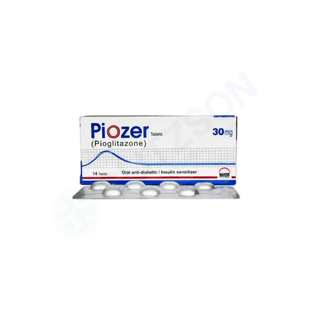 Piozer Tablets 30mg (1 Strip = 7 Tablets) Hover Image