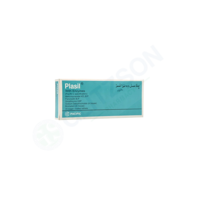 Plasil With Enzyme Tablets (1 Box = 3 Strips) (1 Strip = 10 Tablets) Hover Image