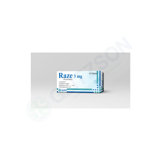 RAZE 3MG TABLET(1 BOX=1 STRIP)(1 STRIP=10 TABLETS) Hover Image