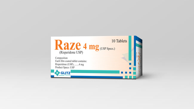 RAZE 4MG TABLET(1 BOX=1 STRIP)(1 STRIP=10 TABLETS) Hover Image