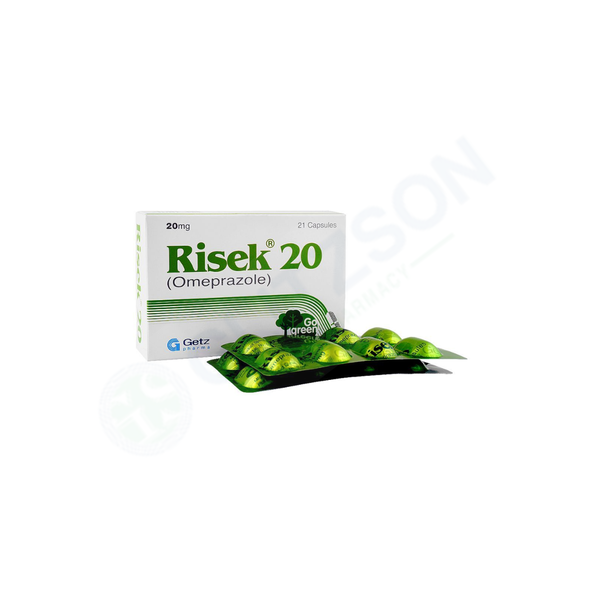 Risek Capsules 20mg (1 Strip = 7 Capsules)