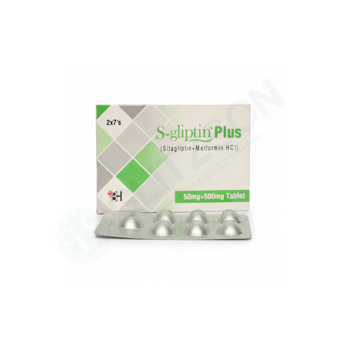 S-Gliptin Plus Tablets 50mg+500mg (1 Strip = 7 Tablets)