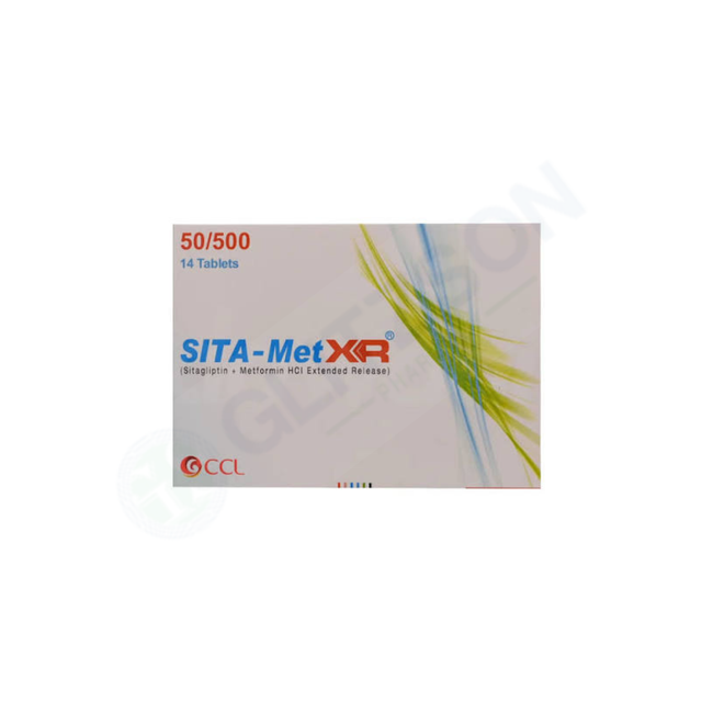 Sita-Met XR Tablets 50mg/500mg (1 Box = 2 Strips) (1 Strip = 7 Tablets) Hover Image