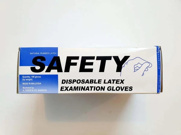Safety Disposable Latex Examination Gloves MEDIUM