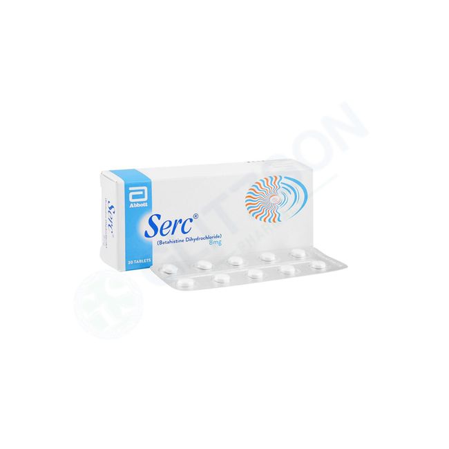 Serc Tablets 8mg (1 Strip = 10 Tablets/1BOX =30TAB) Hover Image