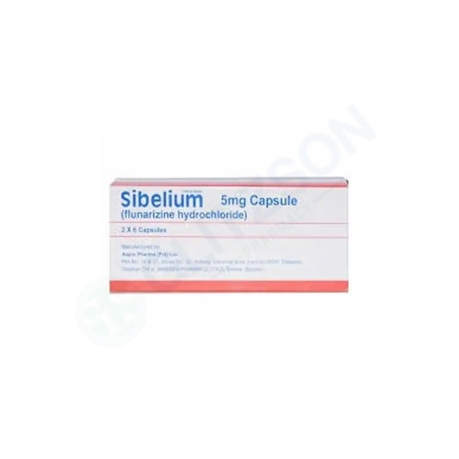 Sibelium Capsules 5mg (1 Box = 3 Strip) (1 Strip = 10 Tablets) Hover Image