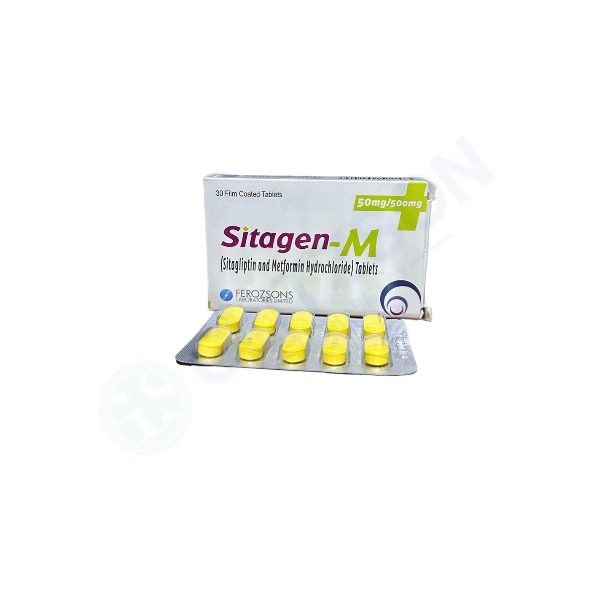 Sitagen-M Tablets 50/500mg (1 Box = 3 Strips) (1 Strip = 10 Tablets)