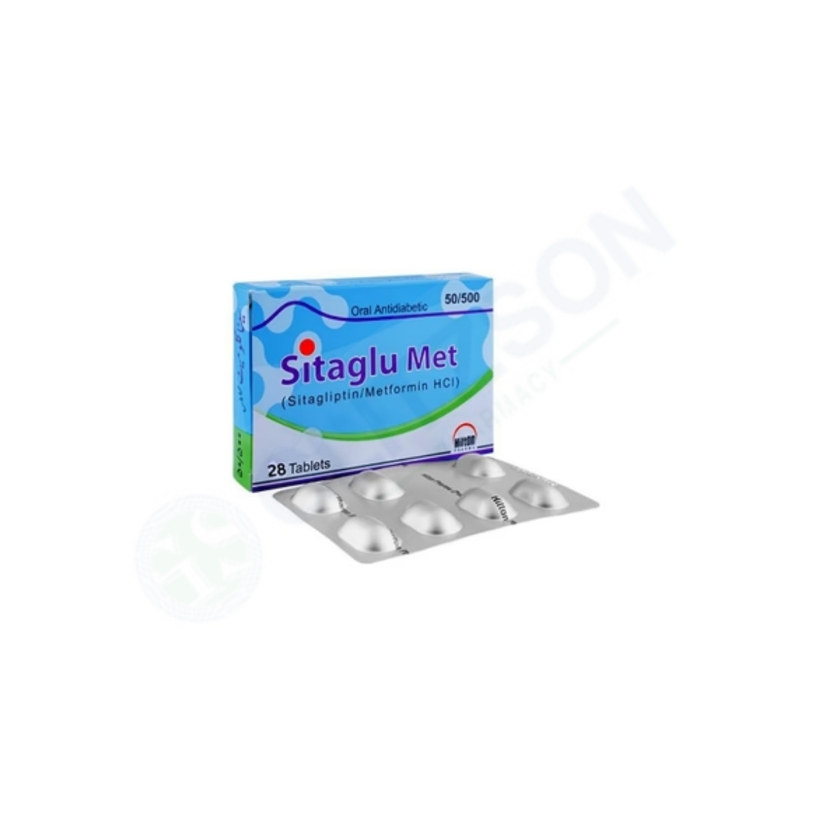 Sitaglu Met Tablets 50/500mg (1 Box = 4 Strips) (1 Strip = 7 Tablets)