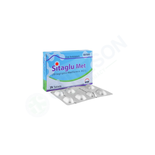 Sitaglu Met Tablets 50mg/850mg (1 Box = 2 Strips) (1 Strip = 14 Tablets) Hover Image