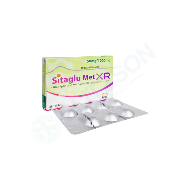 Sitaglu Met XR Tablets 50mg/1000mg (1 Box = 28 Tablets) Hover Image