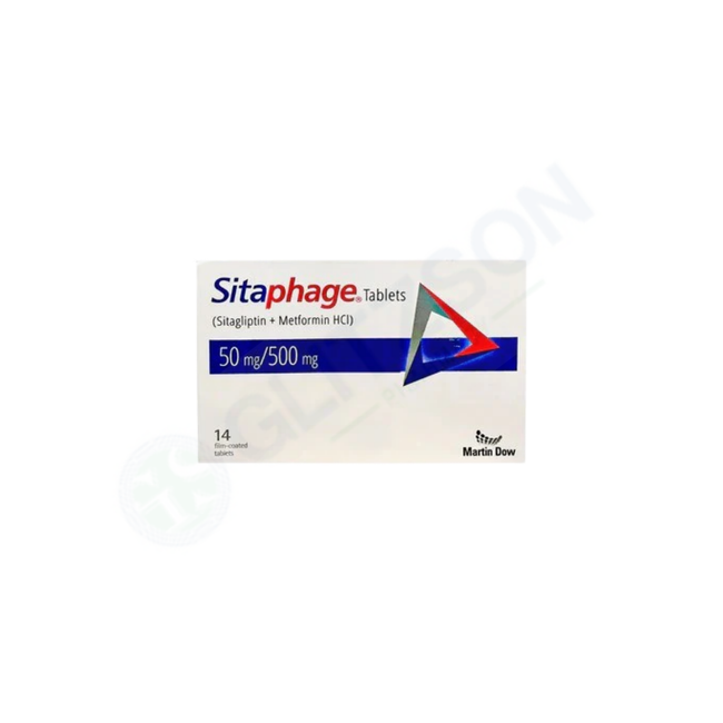 Sitaphage Tablets 50mg/500mg (1 Strip = 7 Tablets) Hover Image