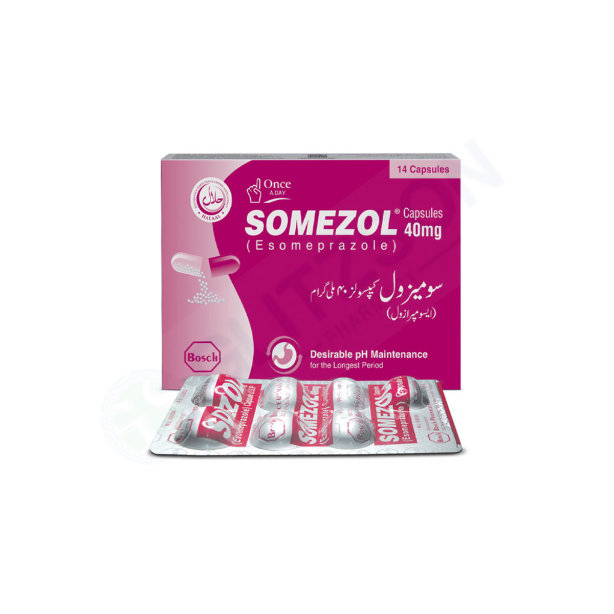 Somezol Capsules 40mg (1 Box = 2 Strips) (1 Strip = 7 Capsules)