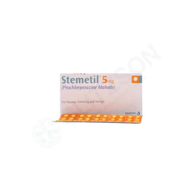 Stemetil Tablets 5mg (1 Strip = 50 Tablets) (1 Box = 6 Strips) Hover Image
