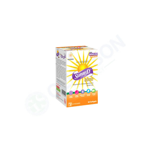 Sunny D Softgel Capsules 5000IU (1 Bottle = 30 Softgels) Hover Image