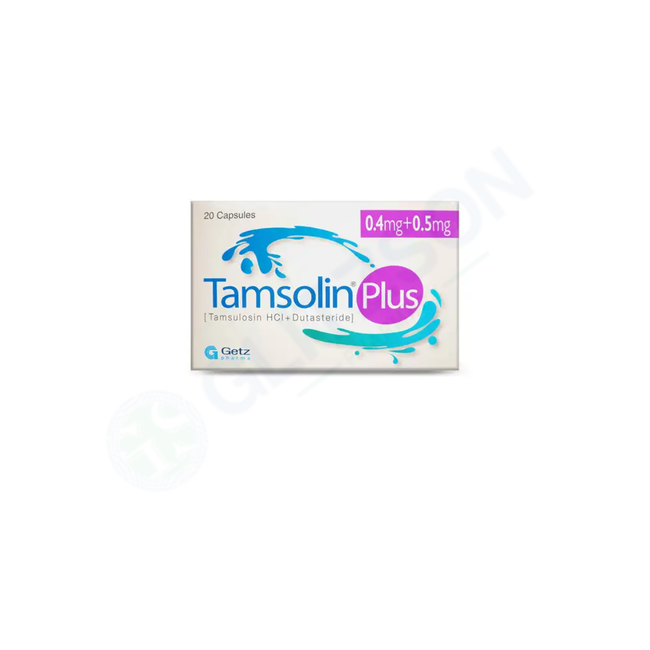Tamsolin Plus Capsules 0.4mg+0.5mg (1 Box = 2 Strips) (1 Strip = 10 Capsules) Hover Image