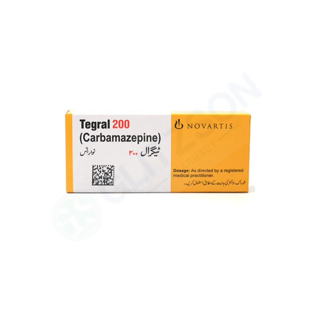 Tegral Tablets 200mg (1 Box = 5 Strips) (1 Strip = 10 Tablets) Hover Image