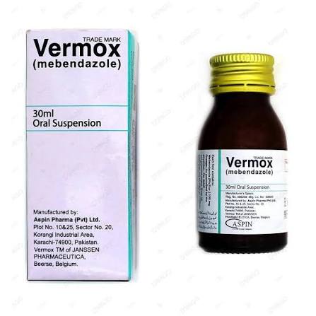 Vermox 30ml Suspension 100mg/5ml Hover Image