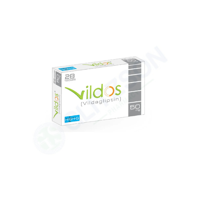 Vildos Tablets 50mg (1 Box = 2 Strips) (1 Strip = 14 Tablets) Hover Image