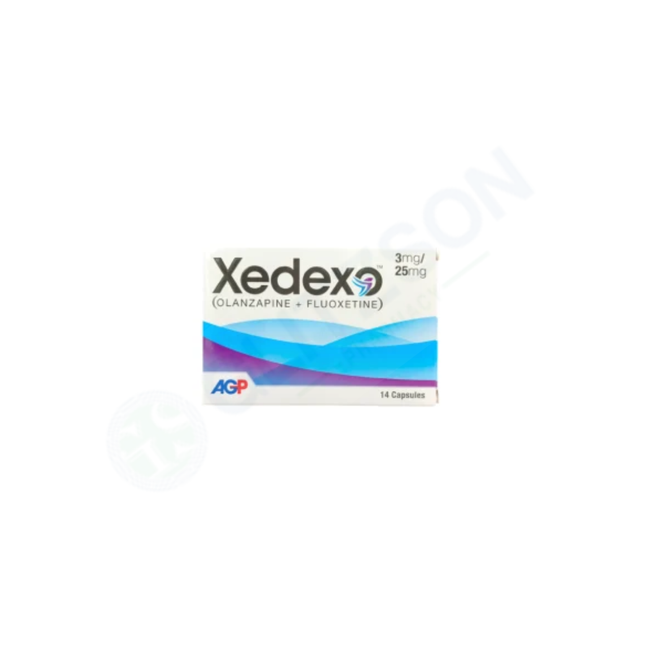 Xedexo Capsules 3mg/25mg (1 Box = 2 Strips) (1 Strip = 7 Capsules) Hover Image
