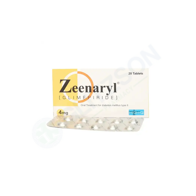 Zeenaryl Tablets 4mg (1 Strip = 10 Tablets) Hover Image