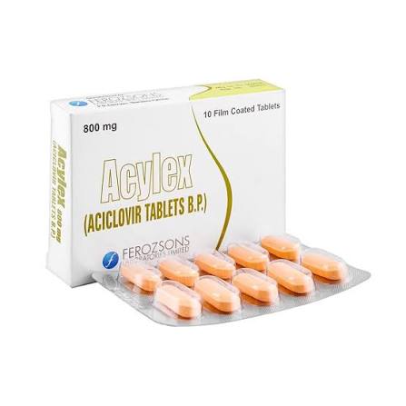 Acylex Tablets 800mg (1 Box = 1 Strip)(1 Strip = 10 Tablets) Hover Image