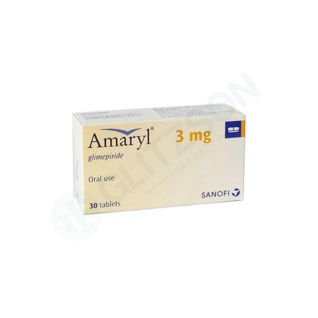 Amaryl Tablets 3mg (1 Strip = 15 Tablets) Hover Image