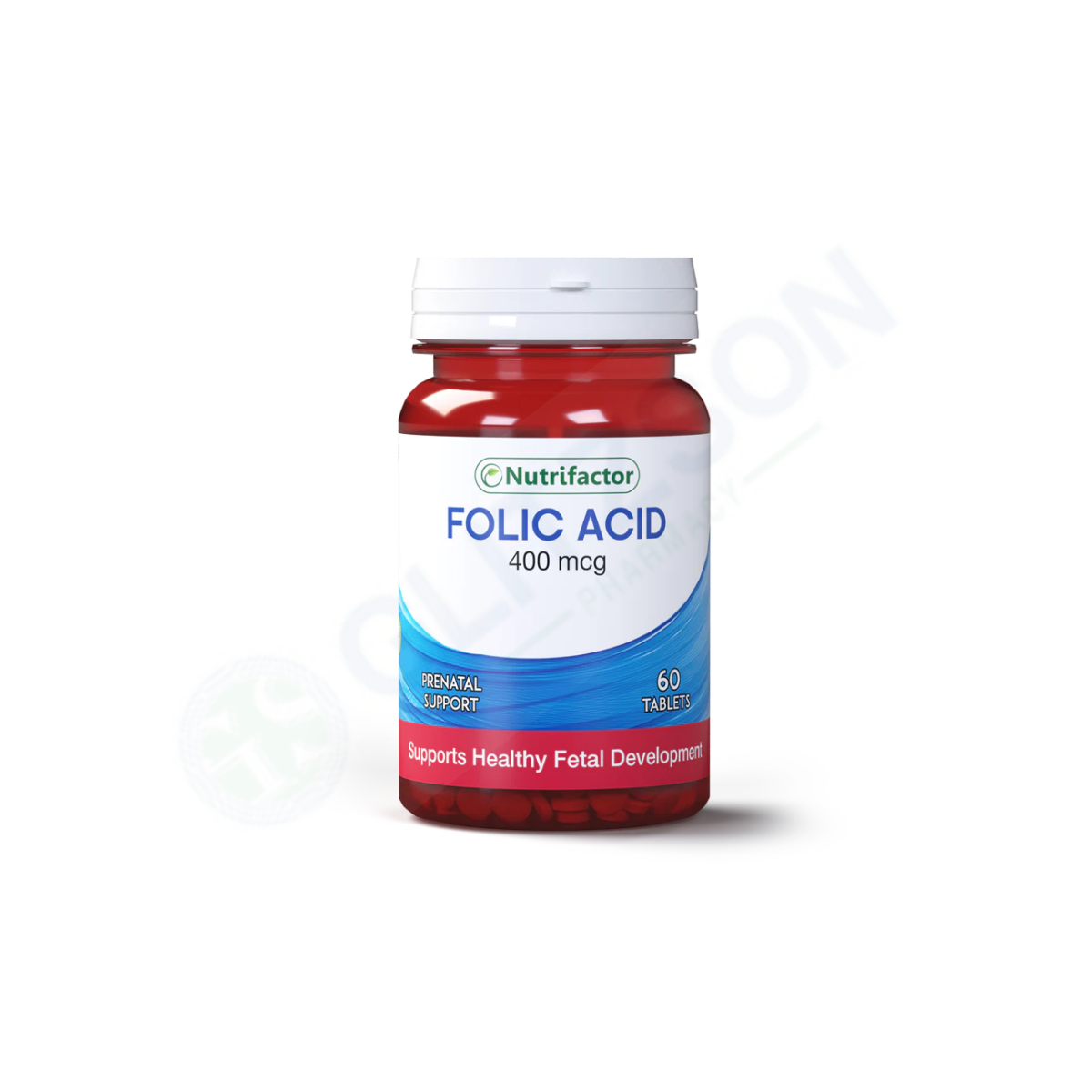 Nutrifactor Folic Acid Tablets 400mcg (1 Bottle = 60 Tablets)