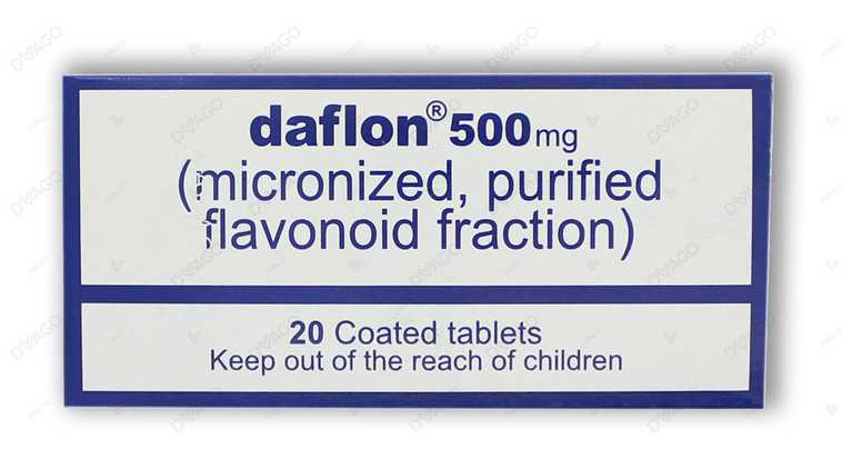 Daflon Tablets 500mg (1 Box = 2 Strips) (1 Strip = 10 Tablets)