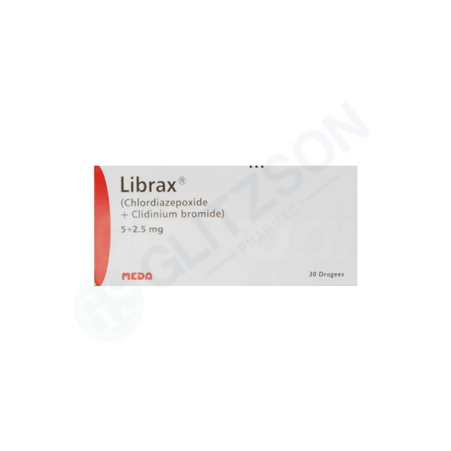 Librax Tablets 5mg+2.5mg (1 Strip = 10 Tablets) Hover Image