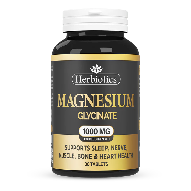 Herbiotics Magnesium Glycinate Tablets 1000mg (1 Bottle = 30 Tablets)