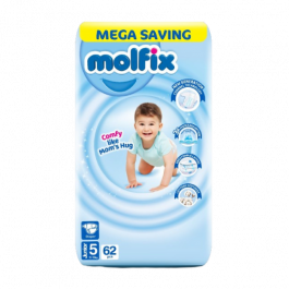 Molfix Baby Diapers CC UV Mega Pack size Junior 62Pcs