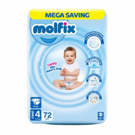 Molfix Baby Diapers CC UV Mega Pack size Maxi 72Pcs 4no