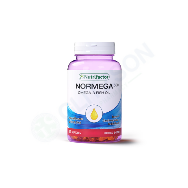 Nutrifactor Normega Fish Oil Softgel Capsules 500mg (1 Bottle = 60 Softgel Capsules) Hover Image