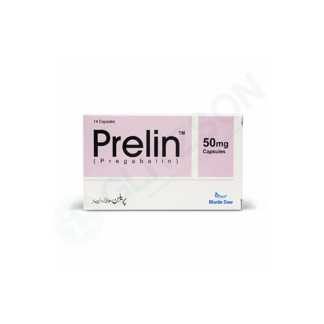 Prelin Capsules 50mg (1 Strip = 7 Capsules) Hover Image