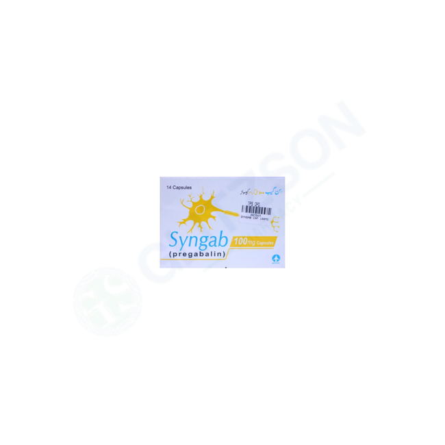 Syngab Capsules 100mg (1 Box = 2 Strips) (1 Strip = 7 Capsules) Hover Image